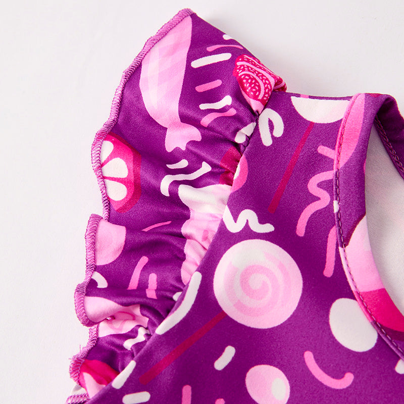 (In Stock)Girls Spring and Summer Dessert Print Dress