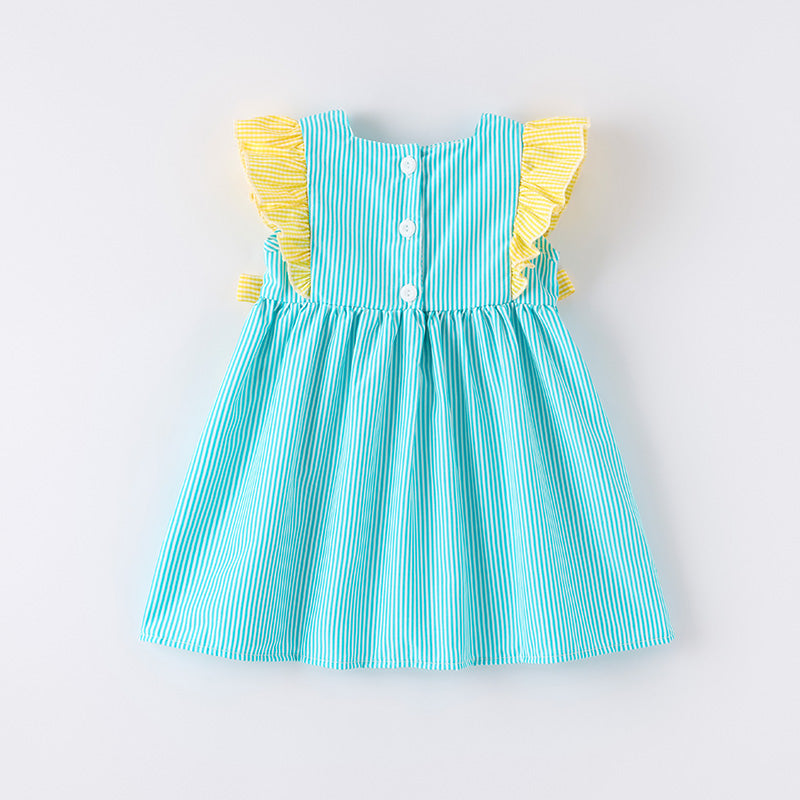 (In Stock)Girls Summer Ice Cream Embroidery Cotton Dress