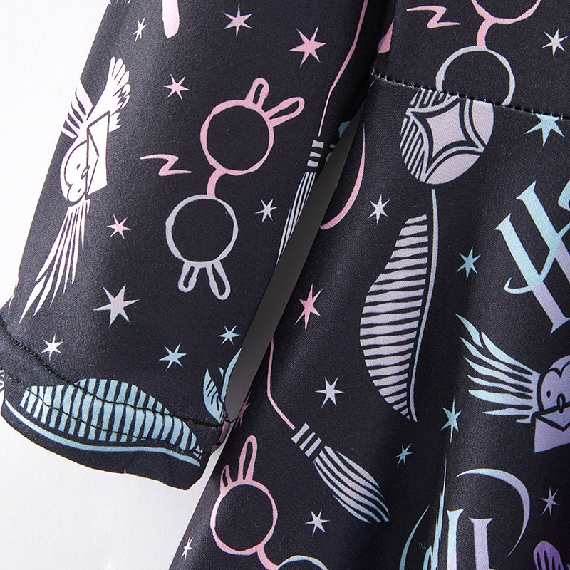 (In Stock L11-2-2)Girls Fall Film Role Print Dress