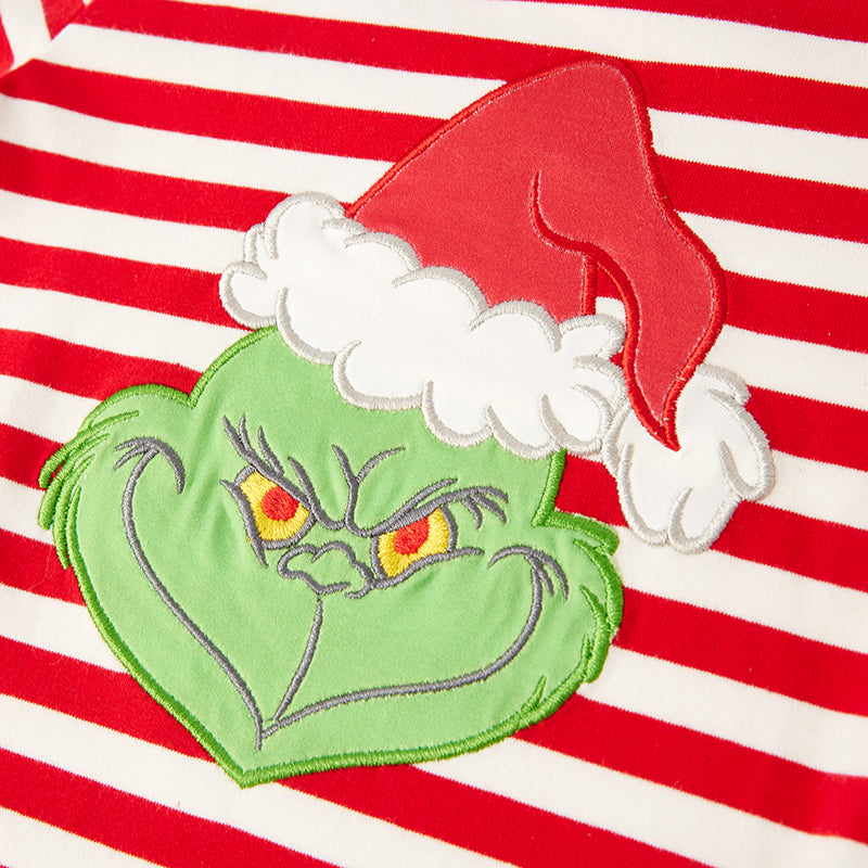 (In Stock G9-2-2)Girls Christmas Cartoon Applique Dress