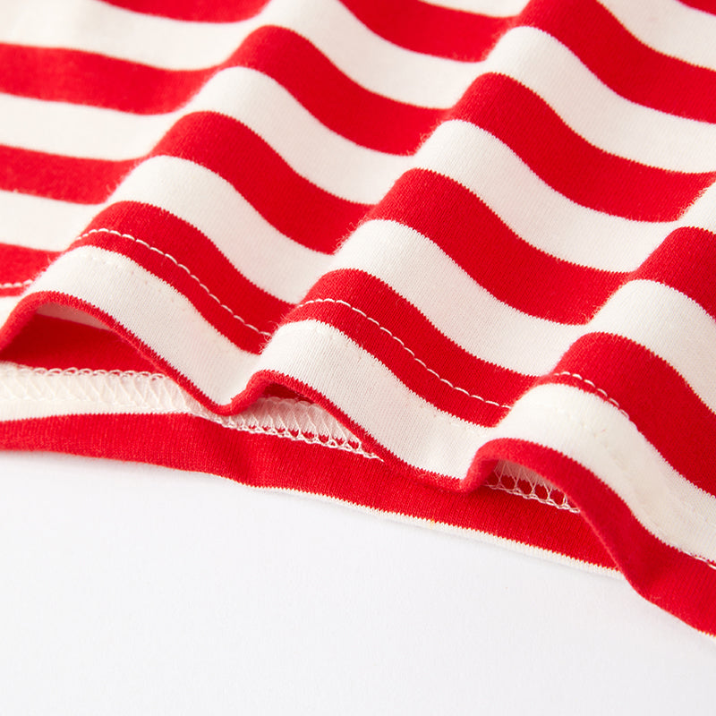 (In Stock G9-2-2)Girls Christmas Cartoon Applique Dress