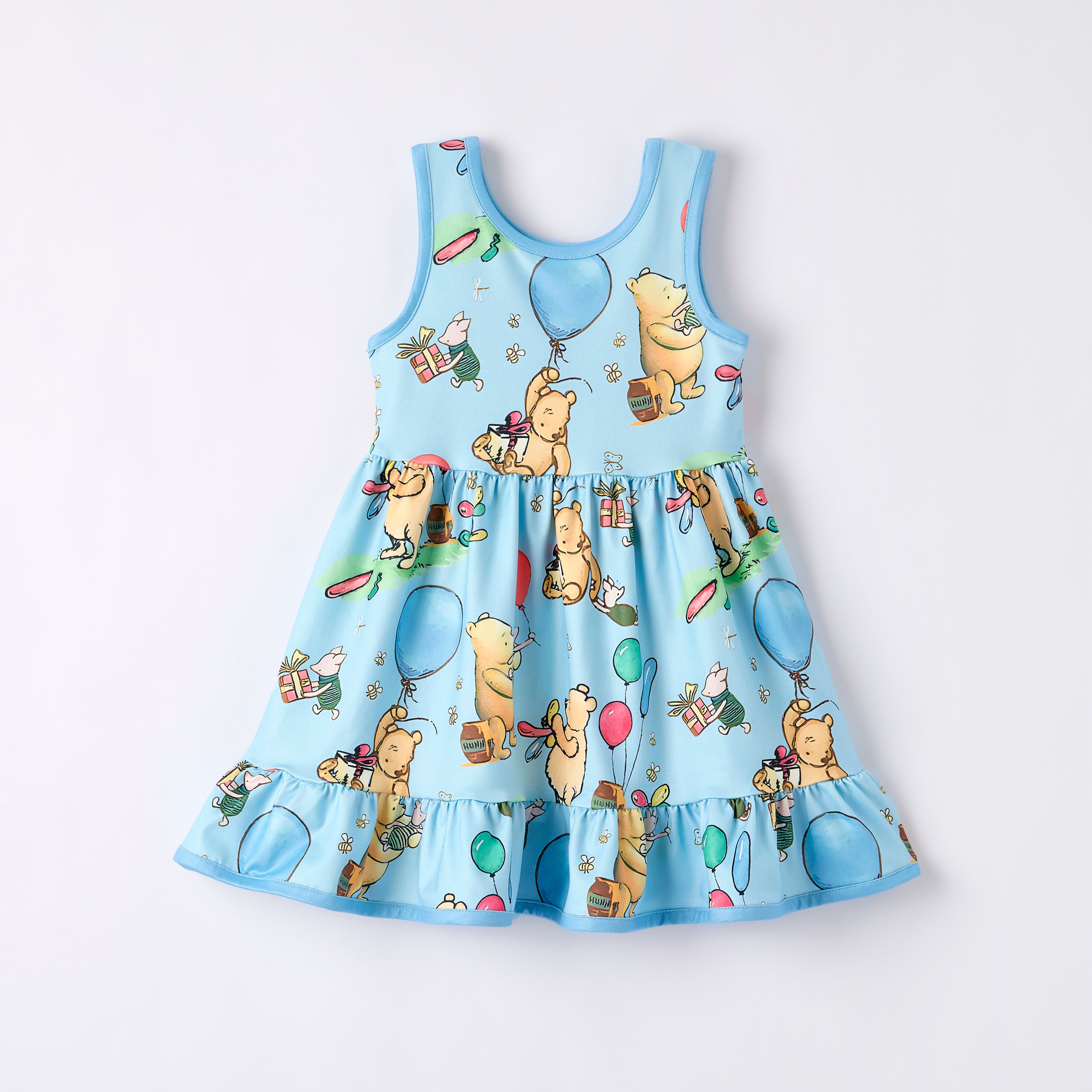 (Pre Order)Girls Spring and Summer Cartoon Print Dress