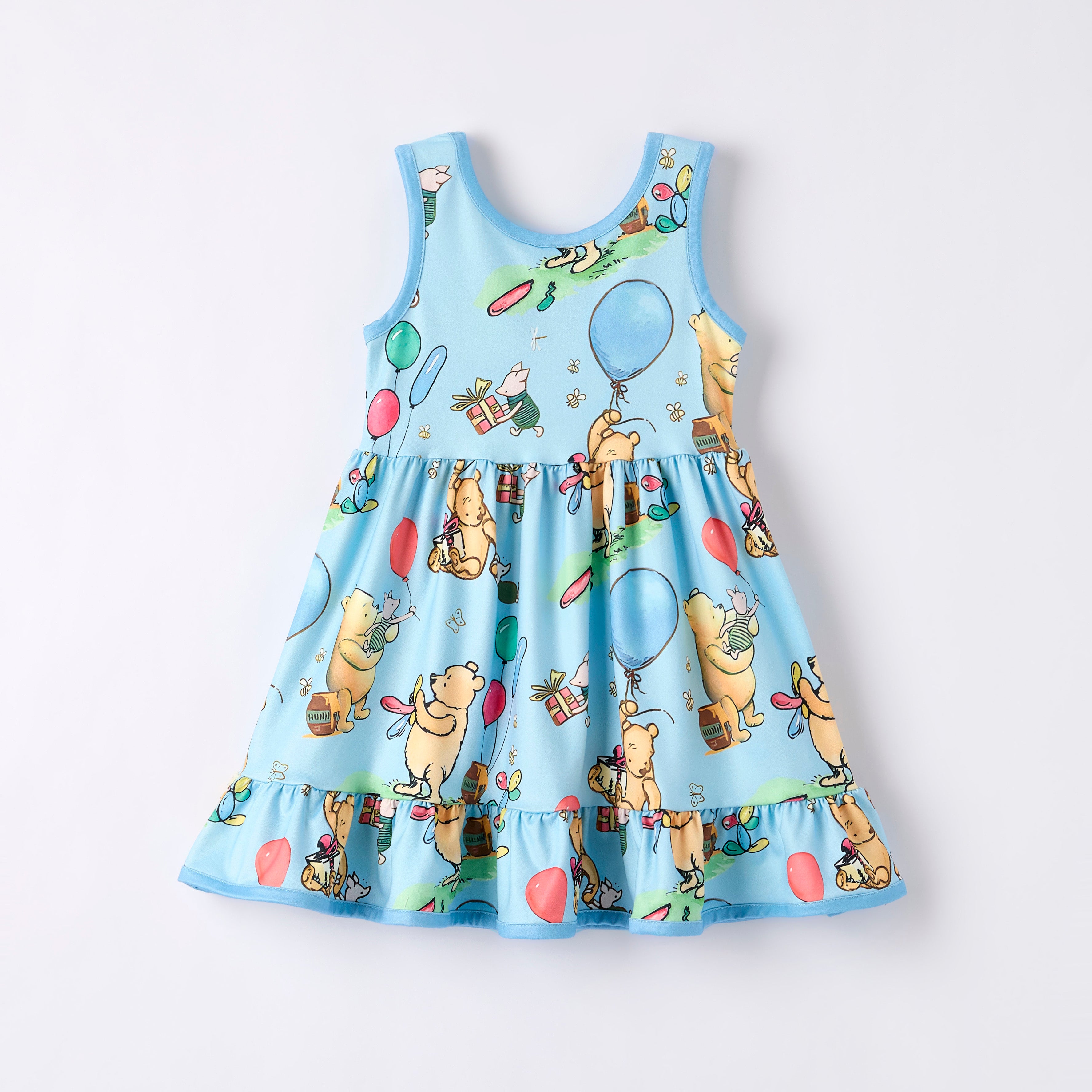 (Pre Order)Girls Spring and Summer Cartoon Print Dress