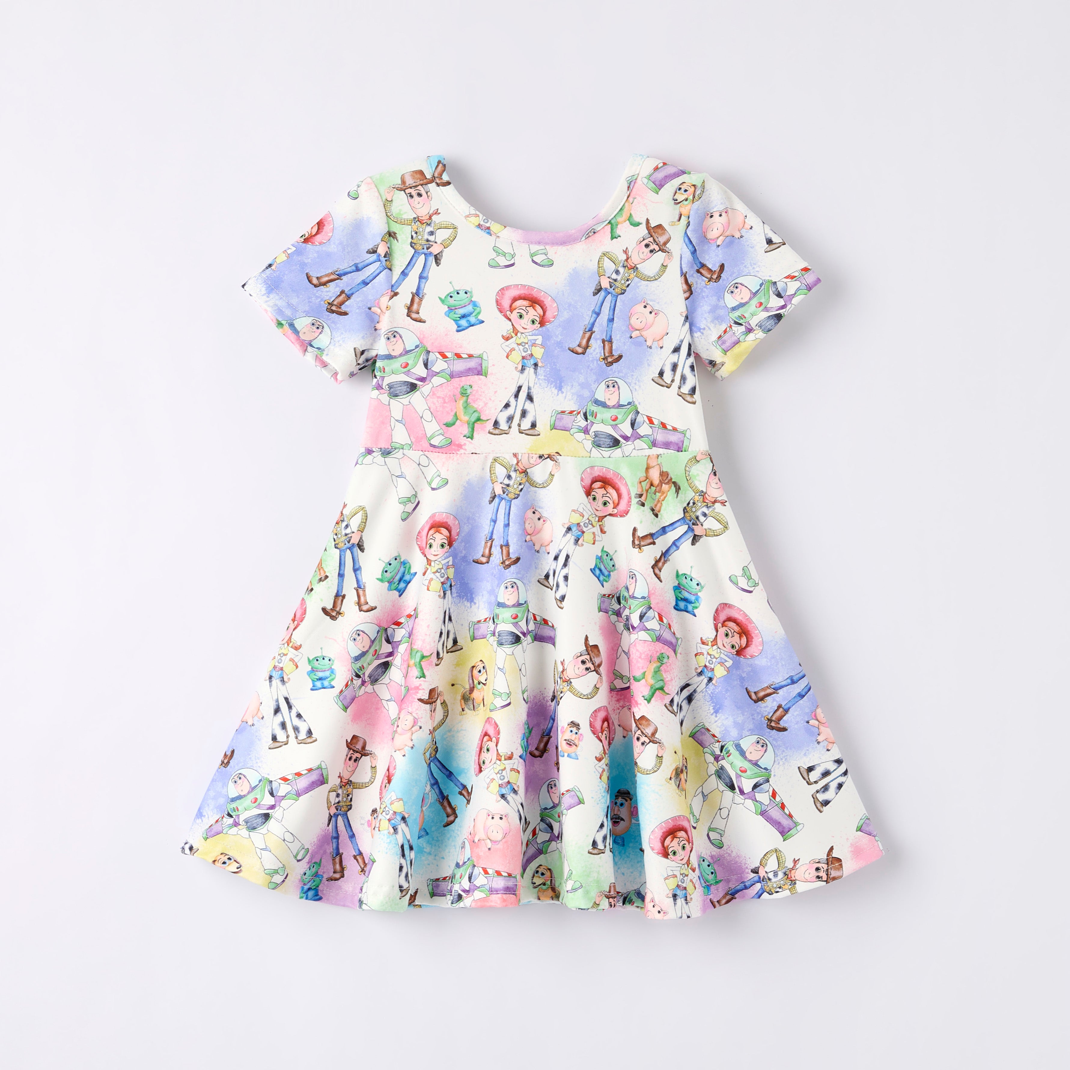 (Pre Order,Prepack Zone)Girls Spring&Summer Cartoon Print Dress(Mix Size)