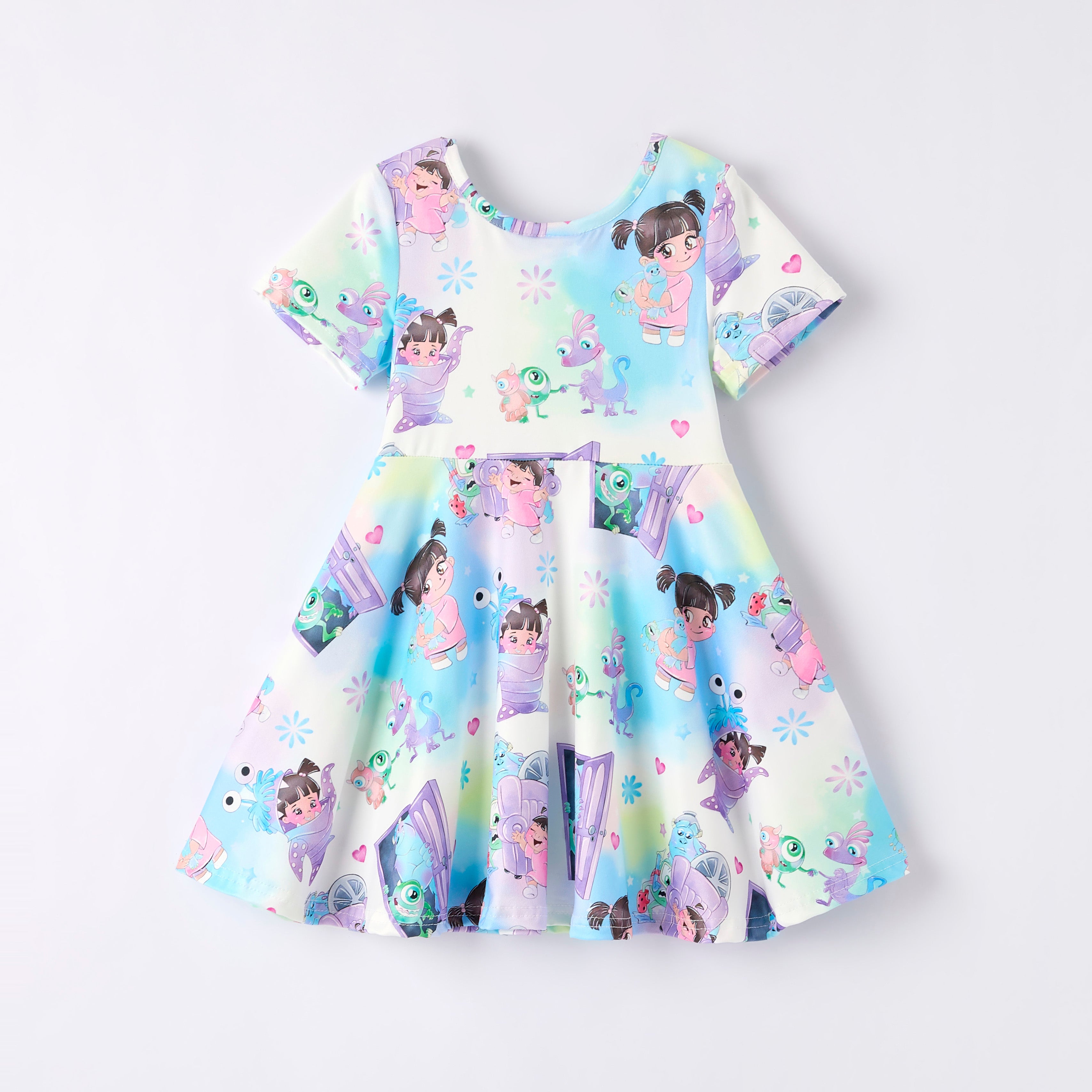 (Pre Order)Girls Cute Cartoon Print Twirl Dress