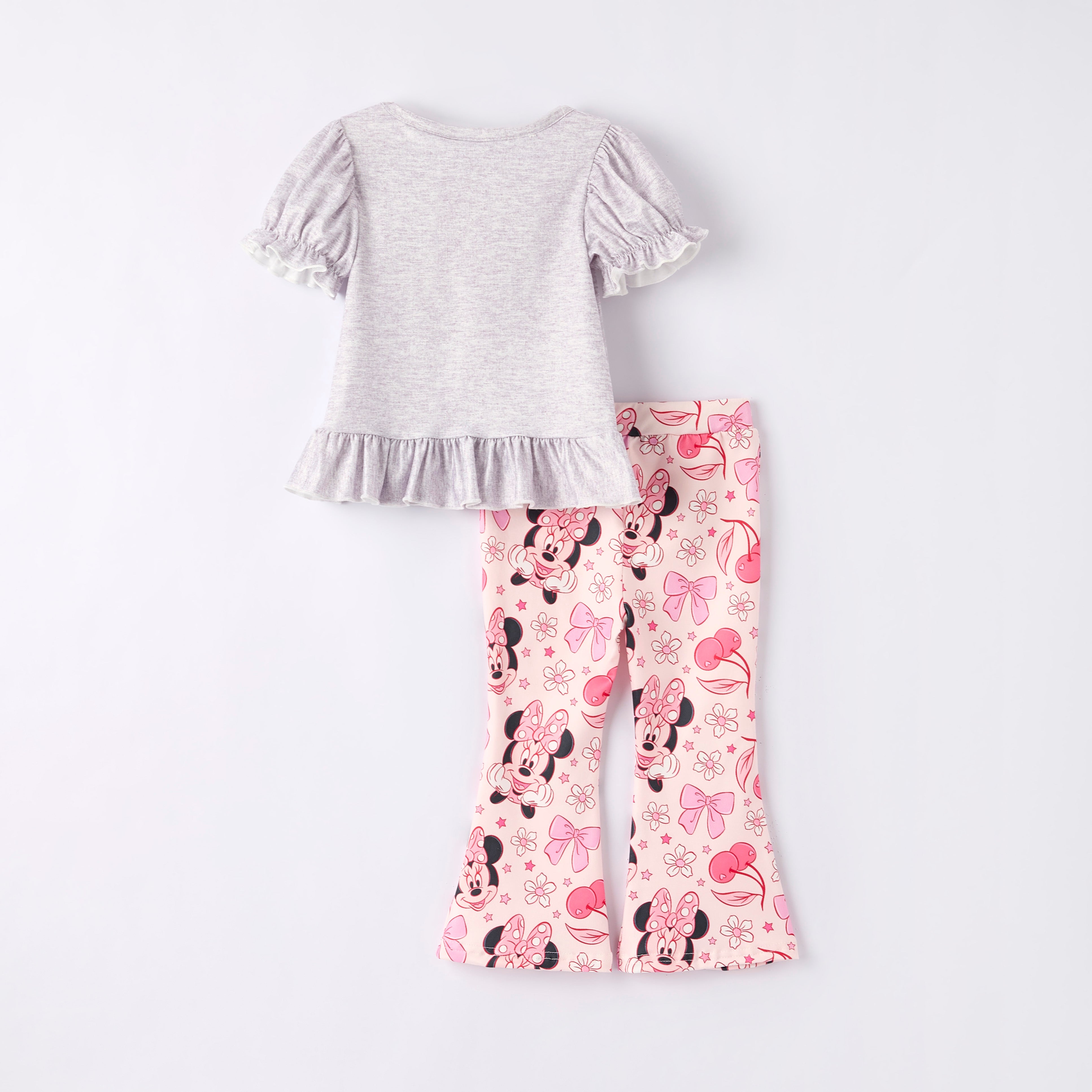 (Pre Order)Girls Spring and Summer Cartoon Character Print Outfit Set