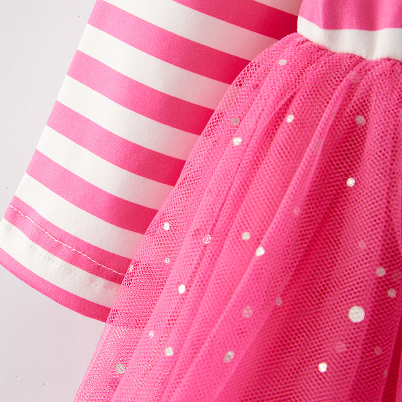 (In Stock E34-2-2)One Pack(9 Pieces total) Girls Christmas Applique Tulle Dress