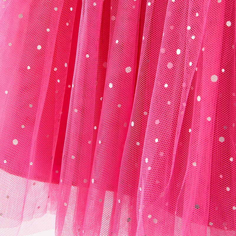 (In Stock E34-2-2)One Pack(9 Pieces total) Girls Christmas Applique Tulle Dress