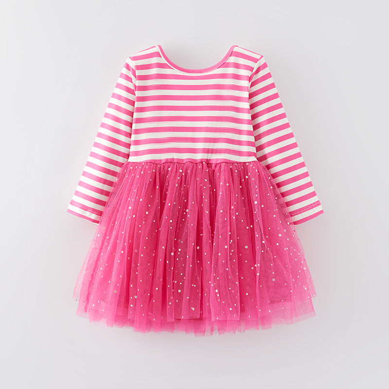 (In Stock E34-2-2)One Pack(9 Pieces total) Girls Christmas Applique Tulle Dress
