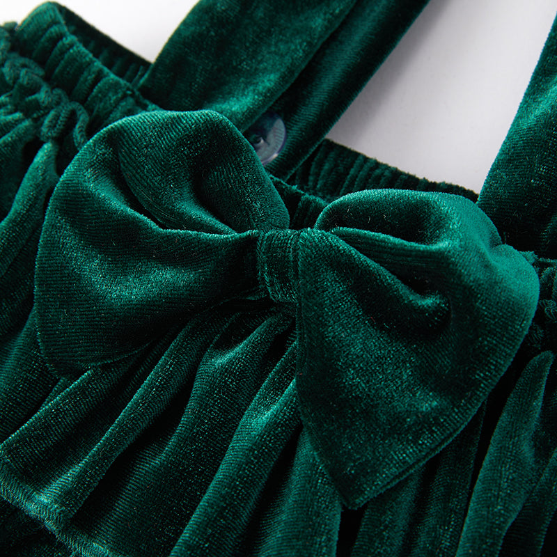 (In Stock E34-4-1)Baby Girls Christmas Holly Jolly Print Bloomer Set