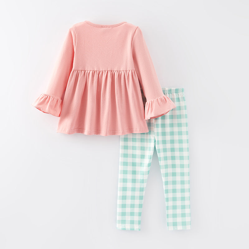 (In Stock E34-3-2)Girls Christmas Embroidery Outfit Set