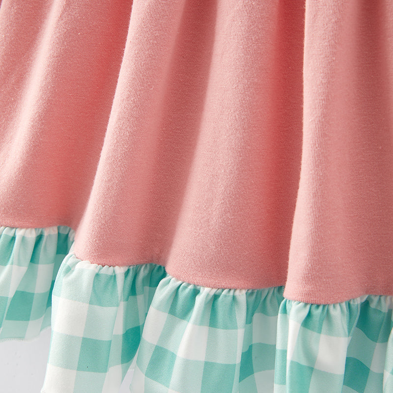 (In Stock E34-2-2)Girls Christmas Embroidery Cotton Dress