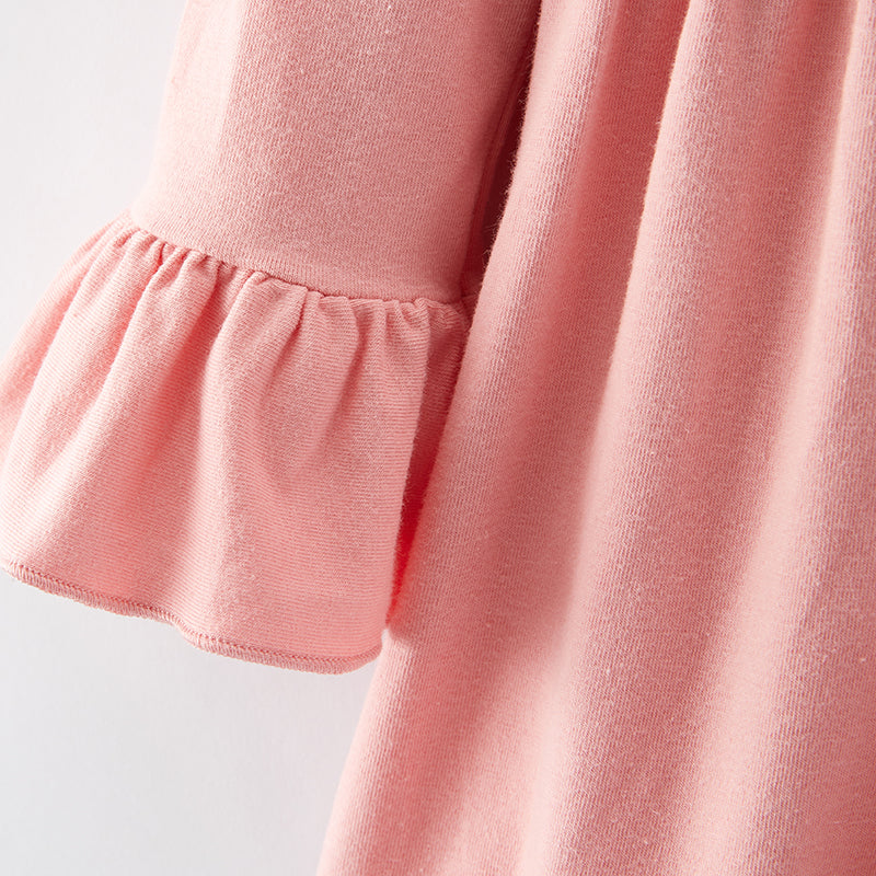 (In Stock E34-2-2)Girls Christmas Embroidery Cotton Dress