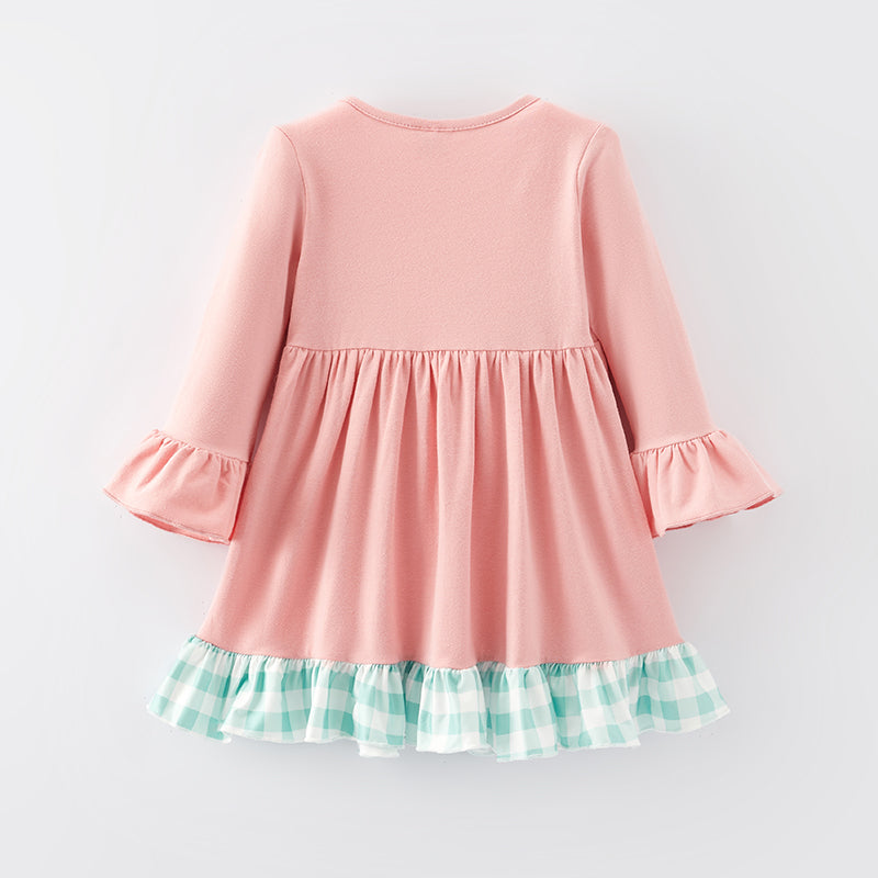 (In Stock E34-2-2)Girls Christmas Embroidery Cotton Dress