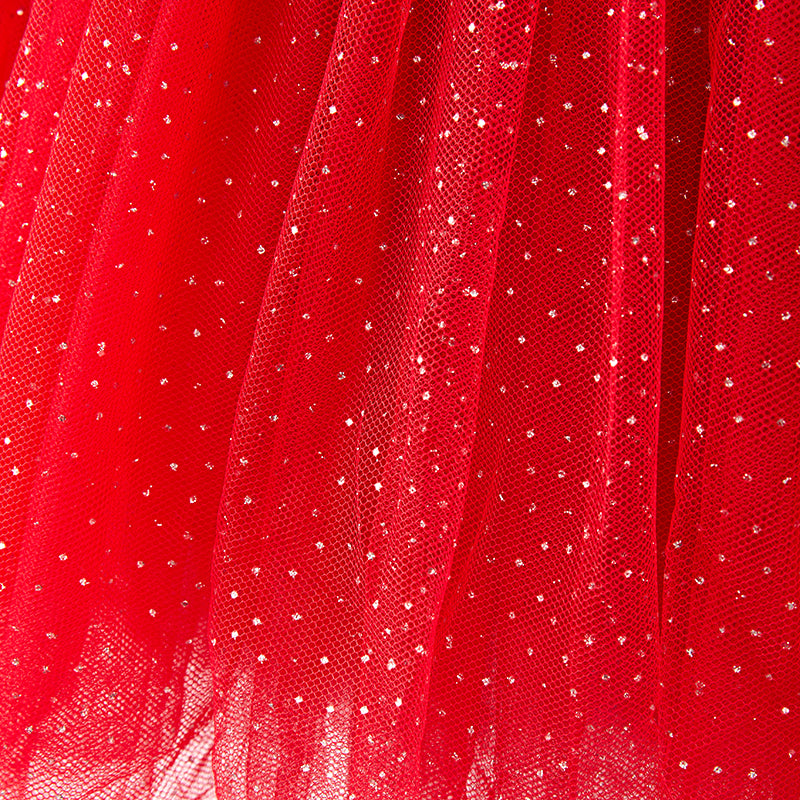 (In Stock E34-4-3)Girls Christmas Plaid Tulle Dress