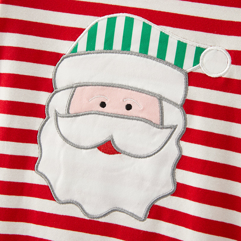 (In Stock E33-4-3)Girls Christmas Applique Cotton Dress