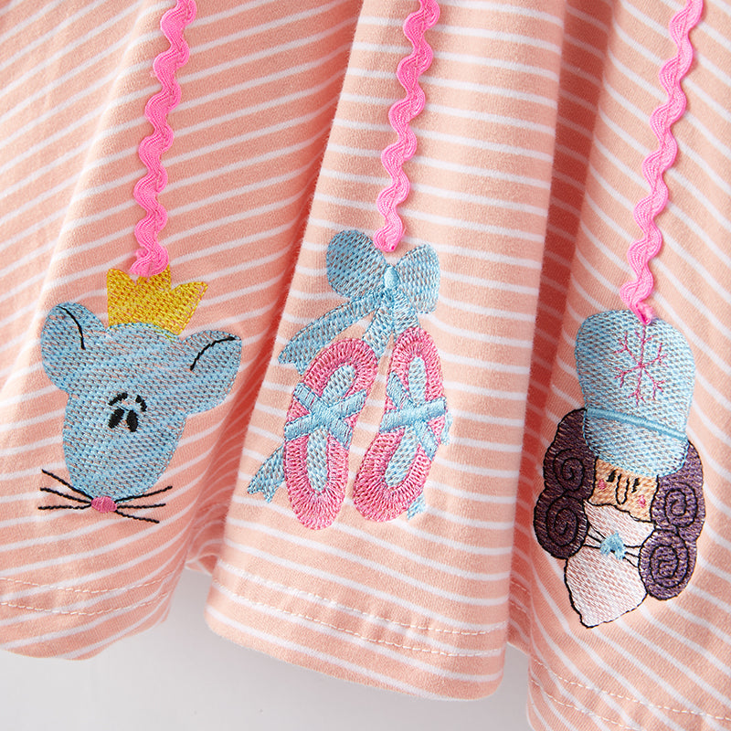 (In Stock E36-1-2)Girls Christmas Nutcracker Embroidery Dress