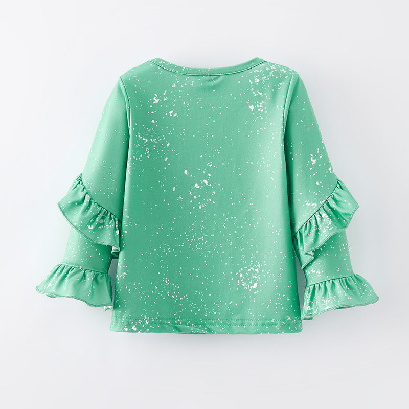 (In Stock E36-3-3)Girls Christmas Print Milk Silk Top