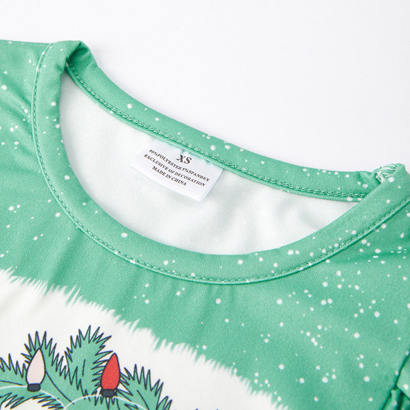 (In Stock E36-3-3)Girls Christmas Print Milk Silk Top
