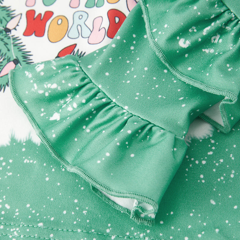 (In Stock E36-3-3)Girls Christmas Print Milk Silk Top