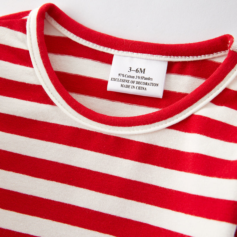 (In Stock E36-1-3)Baby Girls Christmas Santa Applique Romper