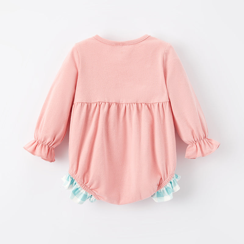 (In Stock E36-1-3)Baby Girls Christmas Embroidery Cotton Romper