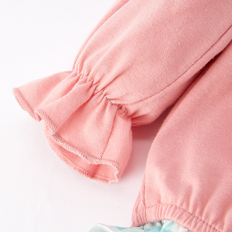 (In Stock E36-1-3)Baby Girls Christmas Embroidery Cotton Romper