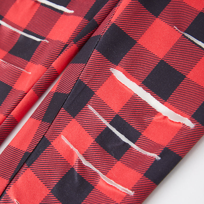 (In Stock E35-3-2)Girls Christmas Print Outfit Set