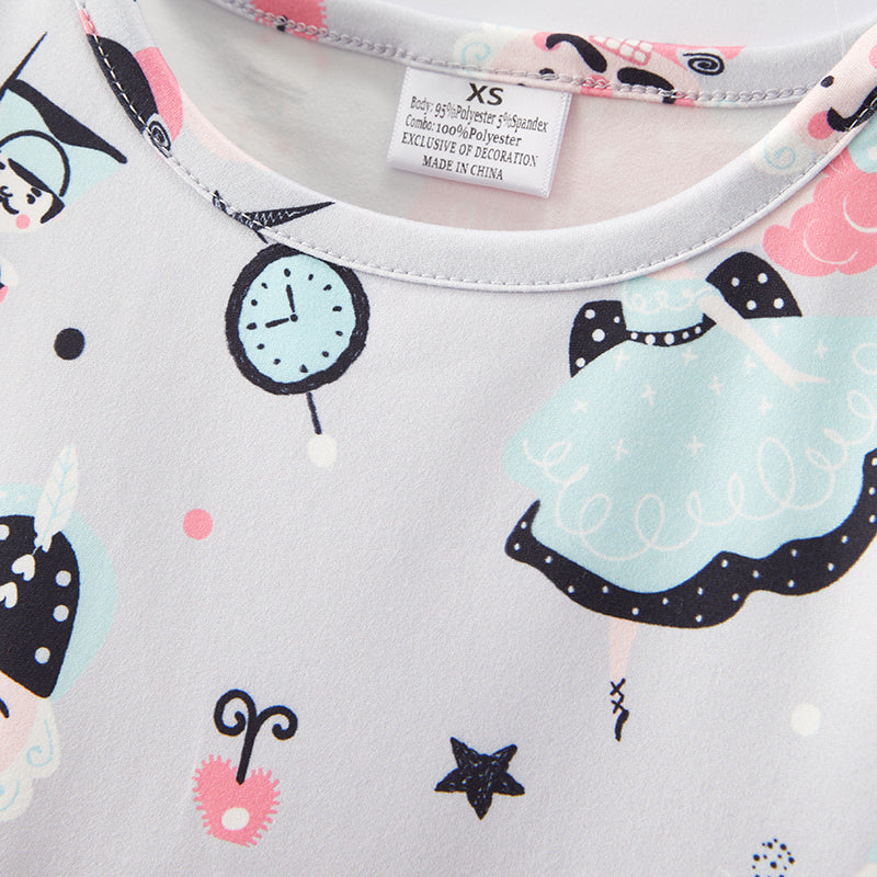 (In Stock E35-3-2)Girls Christmas Print Tulle Dress