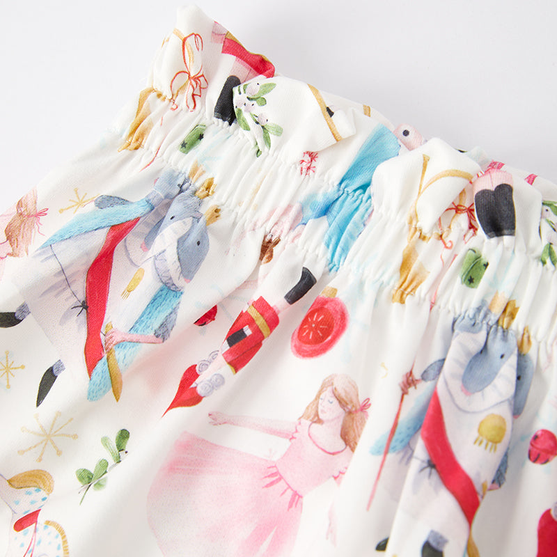 (In Stock E35-1-2)Girls Christmas Nutcracker Embroidery Skirt Set