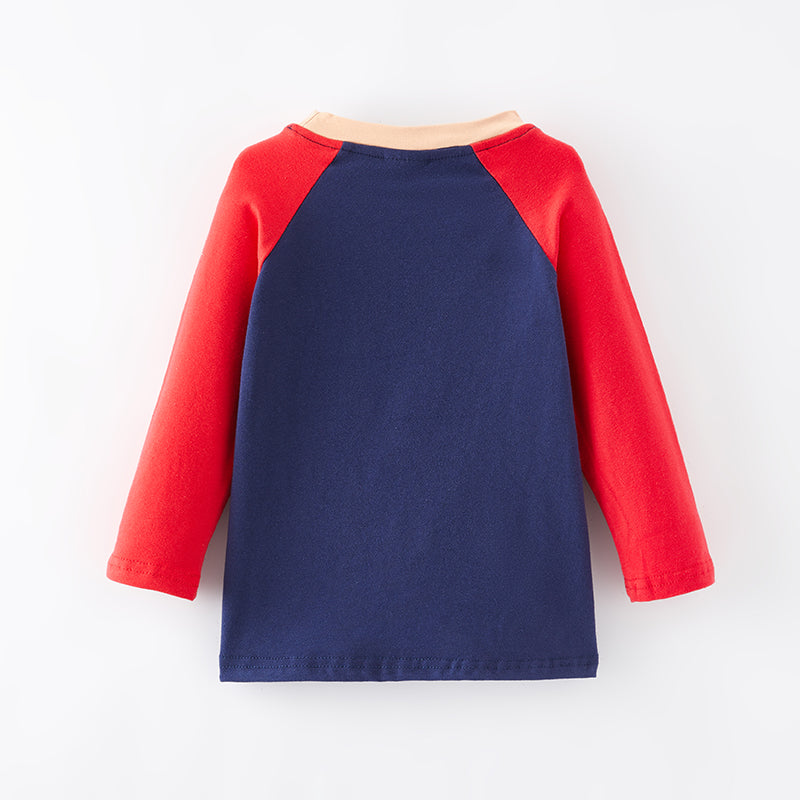 (In Stock E36-5-3)Boys Christmas Santa Applique Top