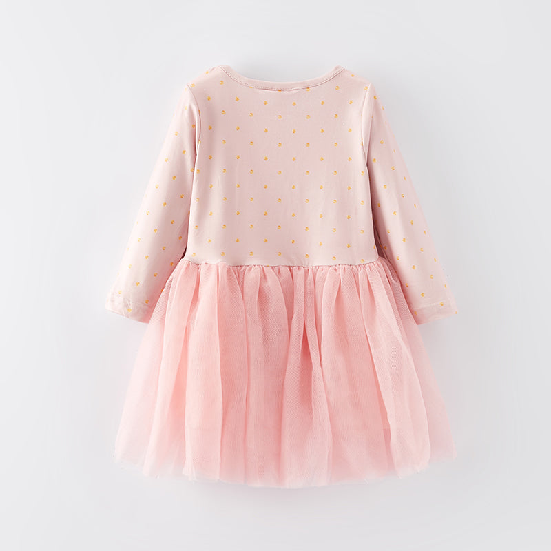 (In Stock L22-2-1)Girls Fall Kitty Print Tulle Dress