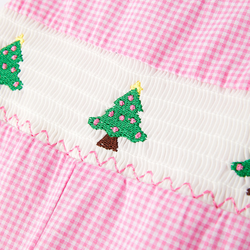 (In Stock L33-2-1)One Pack(6 Pieces total) Sale Baby Boys Christmas Embroidery Smocked Romper