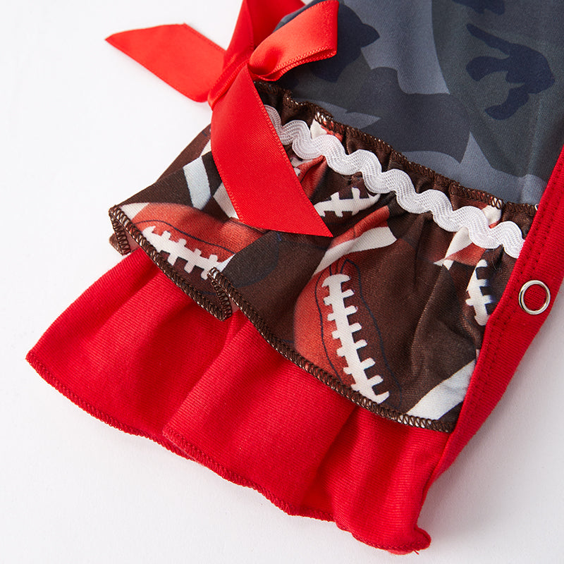 (In Stock G22-2-1)Baby Girls Fall Football Print Romper