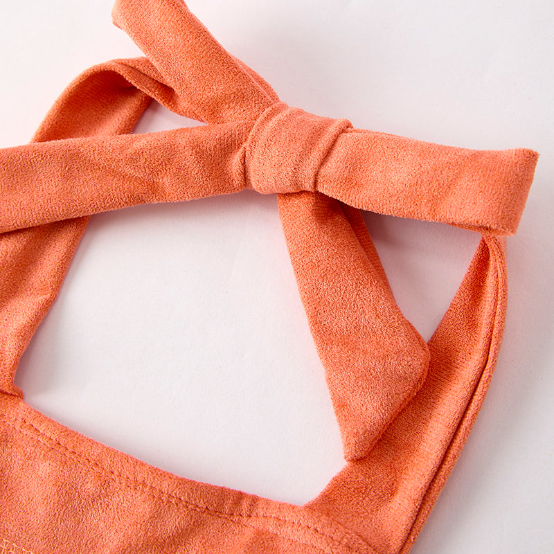 (In Stock)One Pack(12 Pieces total) Sale Toddler Girls Spring and Summer Coral,Brown&Mint Romper