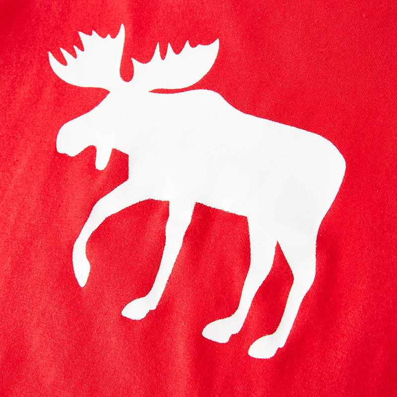 (In Stock L7-5-2)Girls Christmas Elk Print Pajamas