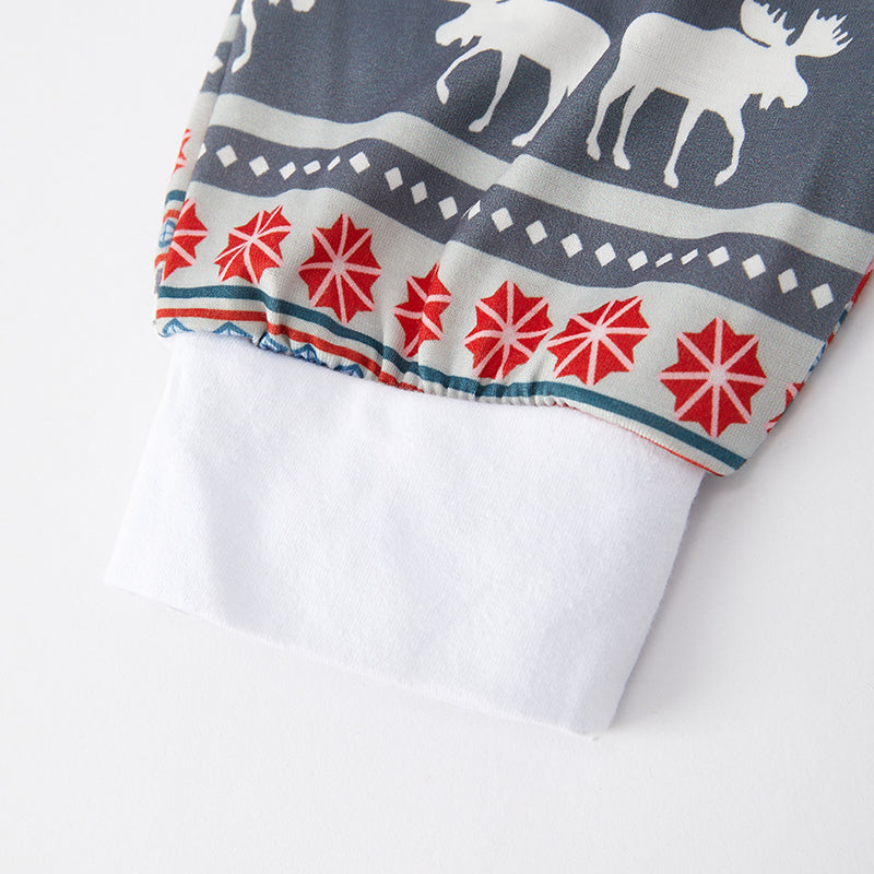 (In Stock L7-5-2)Girls Christmas Elk Print Pajamas