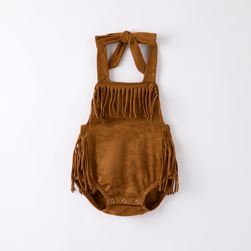 (In Stock)One Pack(12 Pieces total) Sale Toddler Girls Spring and Summer Coral,Brown&Mint Romper