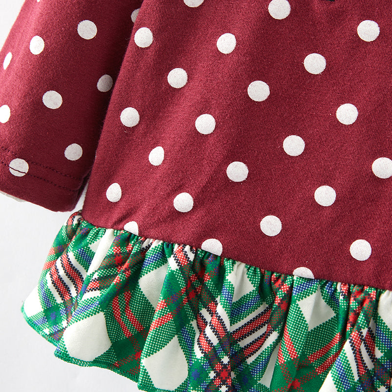 (In Stock L15-2-3)Girls Christmas Applique Outfit Set