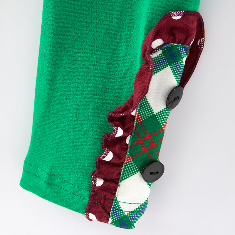 (In Stock L15-2-3)Girls Christmas Applique Outfit Set