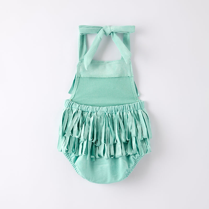 (In Stock)One Pack(12 Pieces total) Sale Toddler Girls Spring and Summer Coral,Brown&Mint Romper