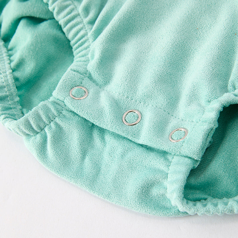 (In Stock)One Pack(12 Pieces total) Sale Toddler Girls Spring and Summer Coral,Brown&Mint Romper