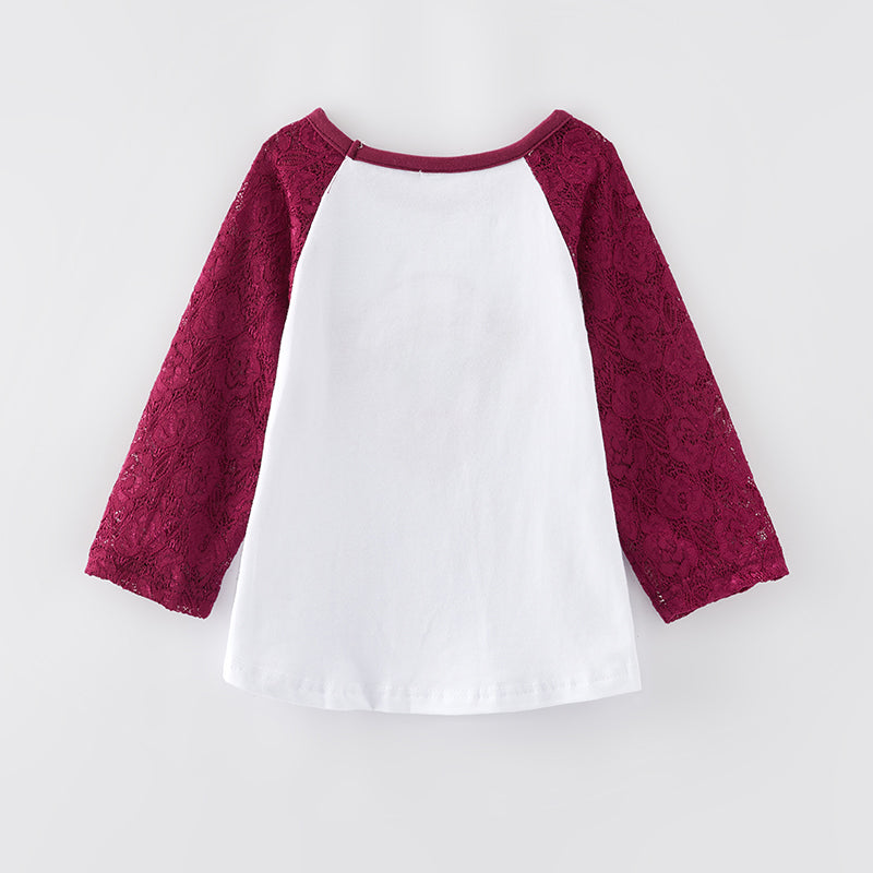 (In Stock L10-3-1)Girls Fall Cow Applique Top