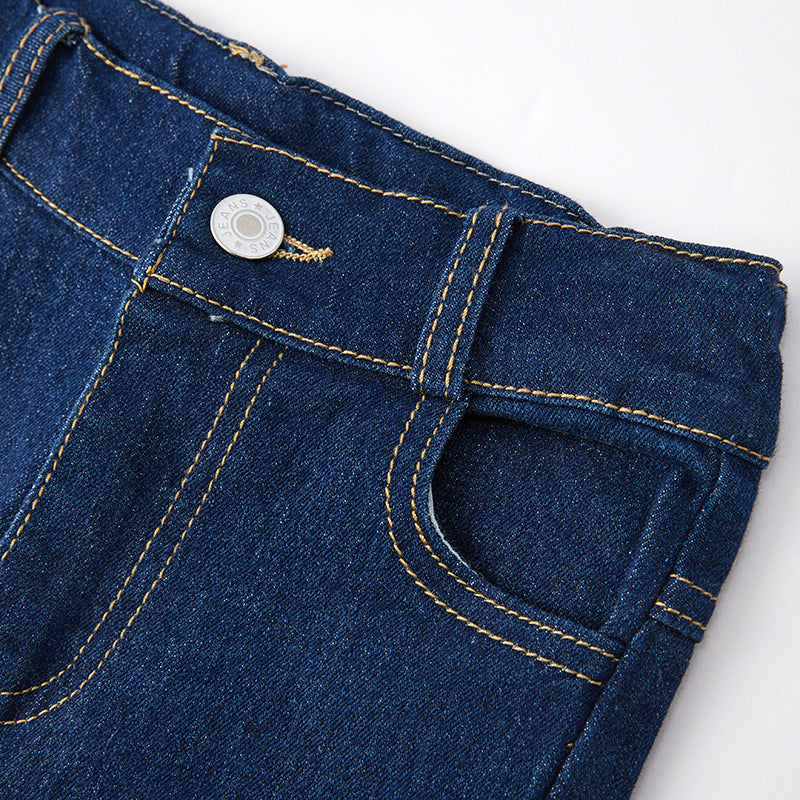 (In Stock L13-1-1)Girls Christmas Print Denim Set