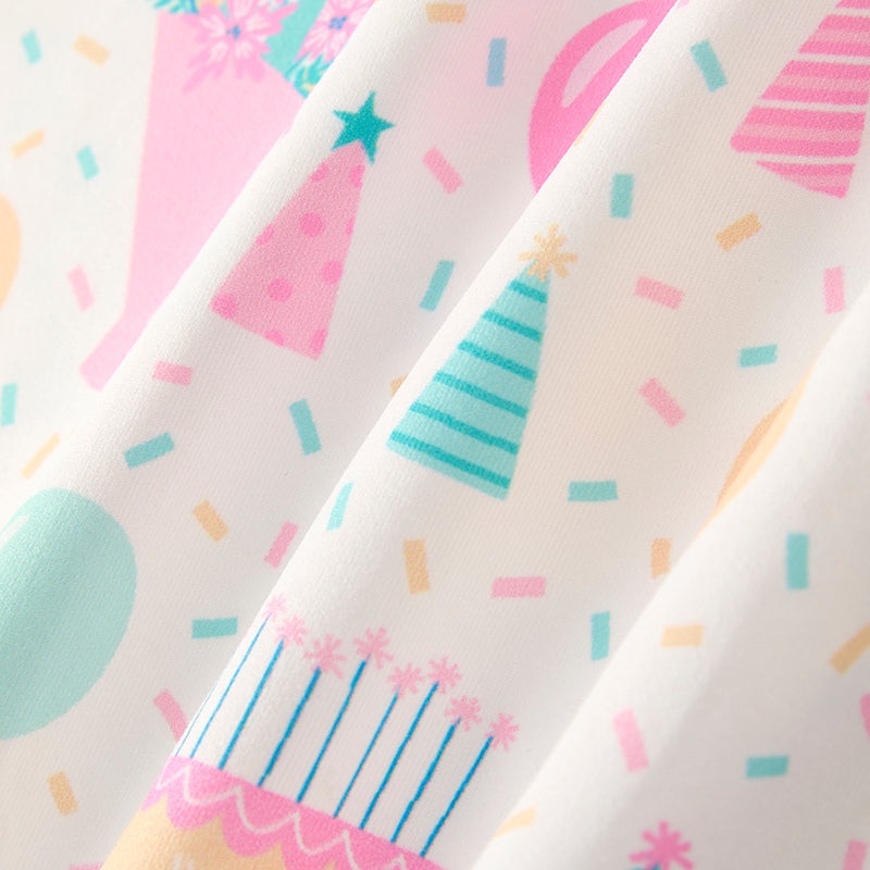 (In Stock)One Pack(5 Pieces total) Sale Girls Spring and Summer Birthday Print Dress