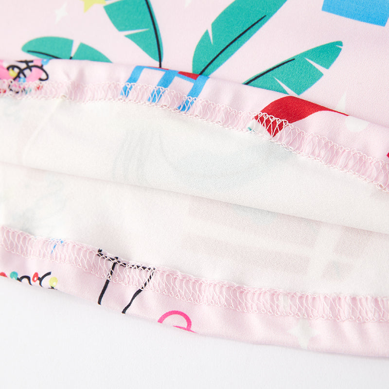 (In Stock E35-2-3)Girls Christmas Print Milk Silk Dress