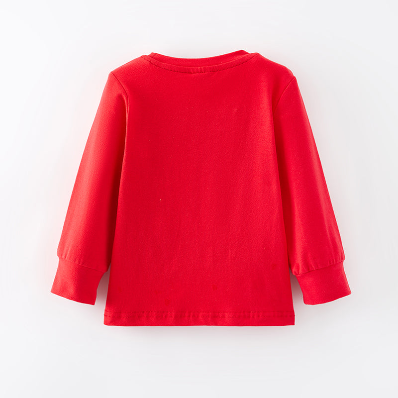 (In Stock E35-3-1)Boys Christmas Applique Cotton Top