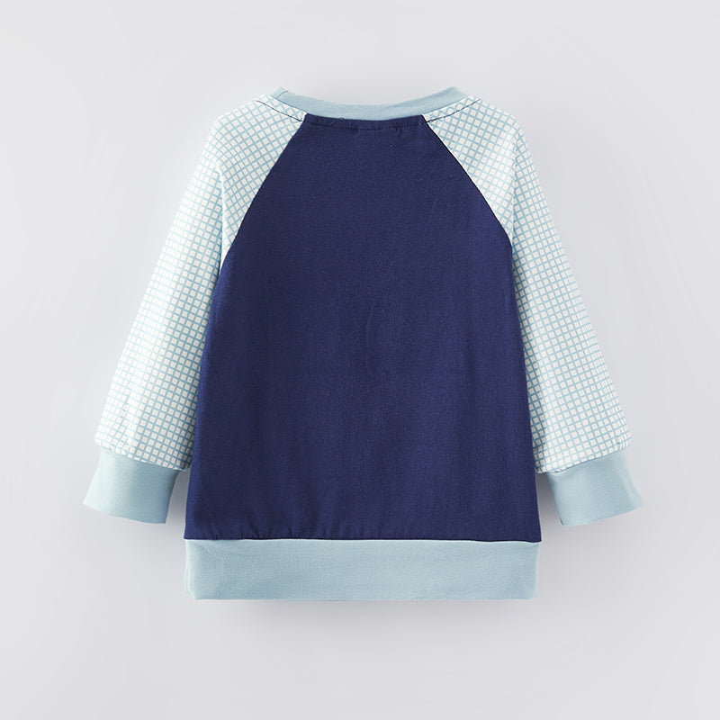 (In Stock E35-6-2)Boys Christmas Applique Top