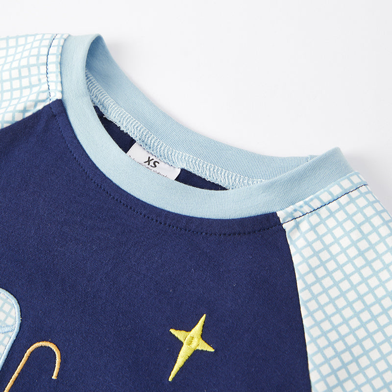 (In Stock E35-6-2)Boys Christmas Applique Top