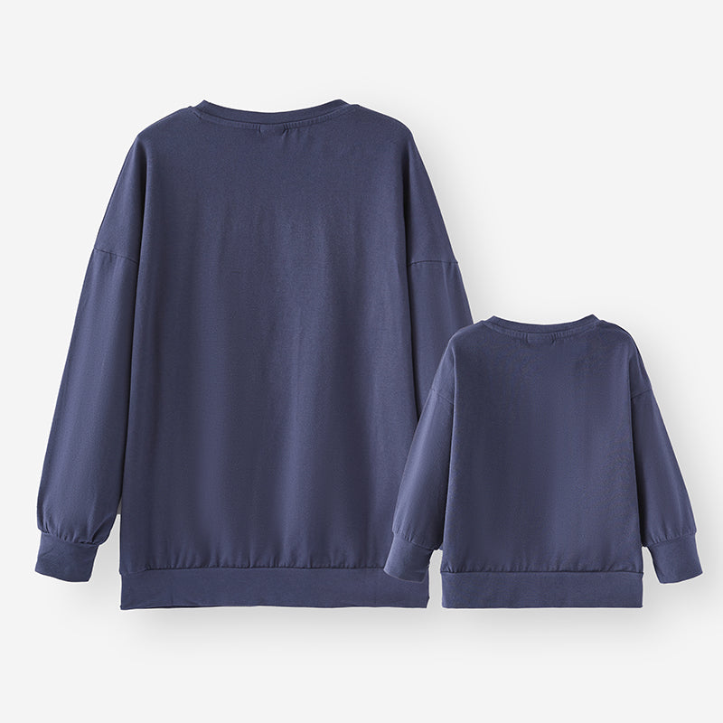 (In Stock E35-2-1)Mommy and Me Silent Night Print Cotton Top